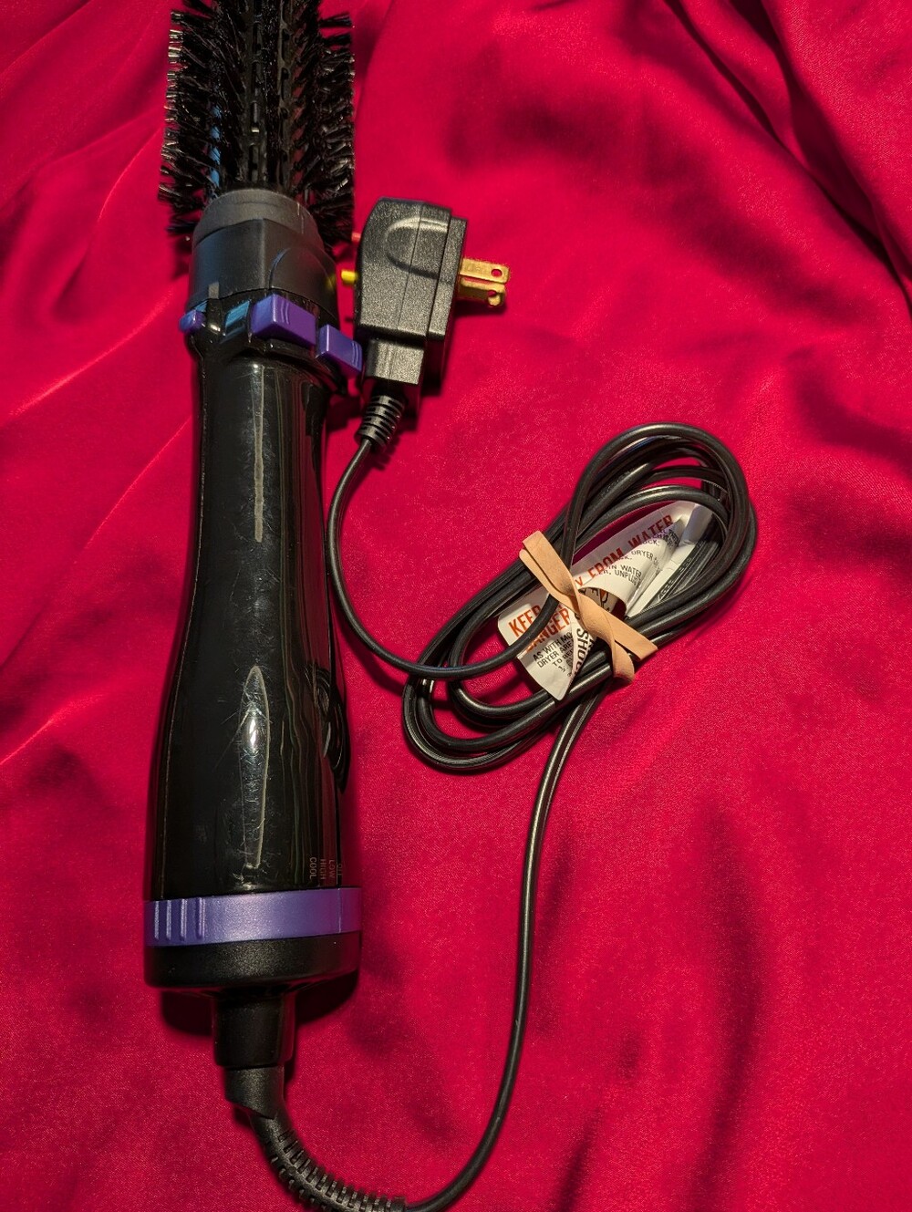 Conair Black and Purple Hot Air Styling Brush - Hair Dryer Brush